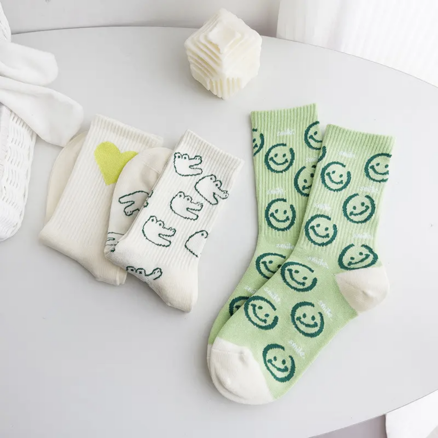 Crocodile Happy Socks - Busy Ferns