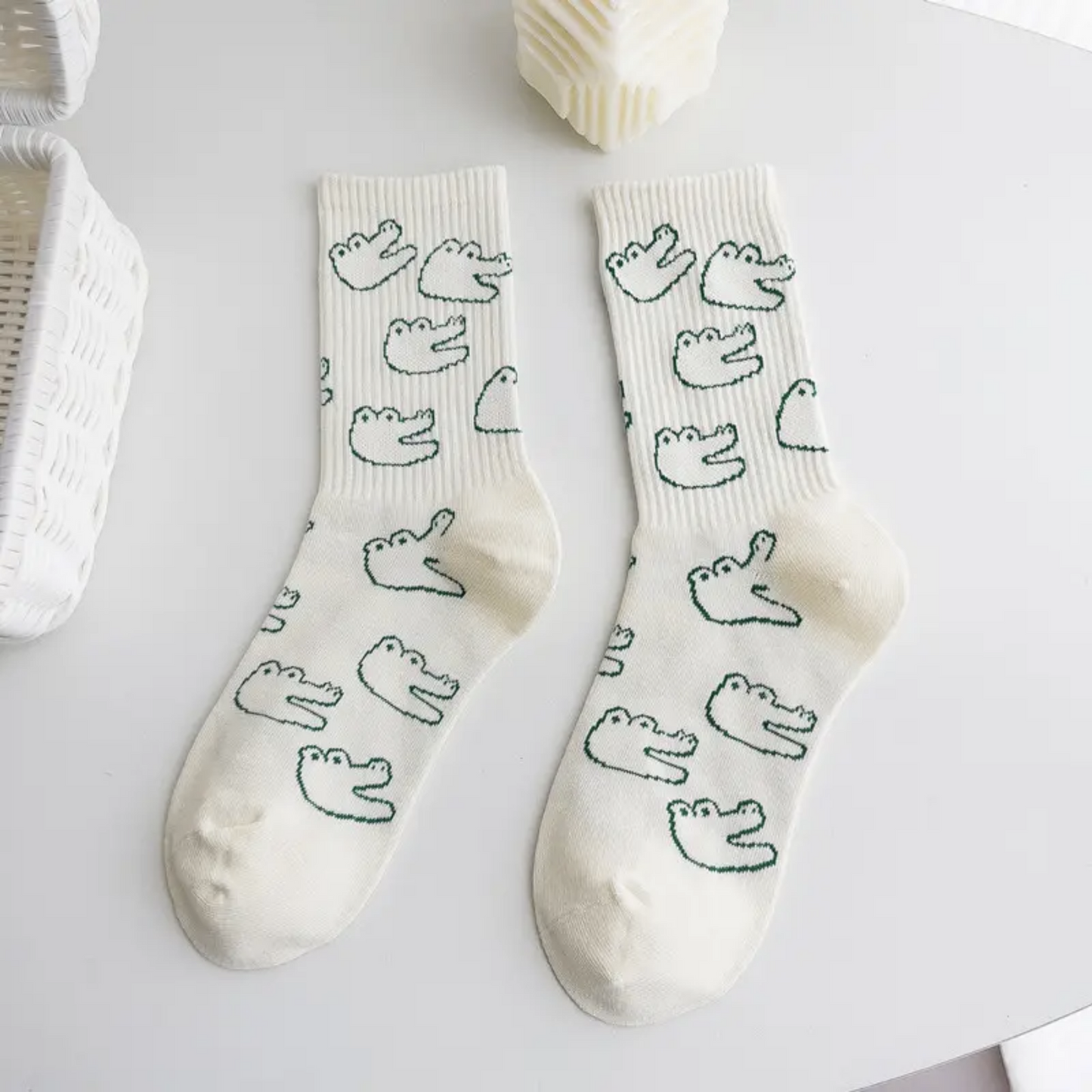 Crocodile Happy Socks - Busy Ferns