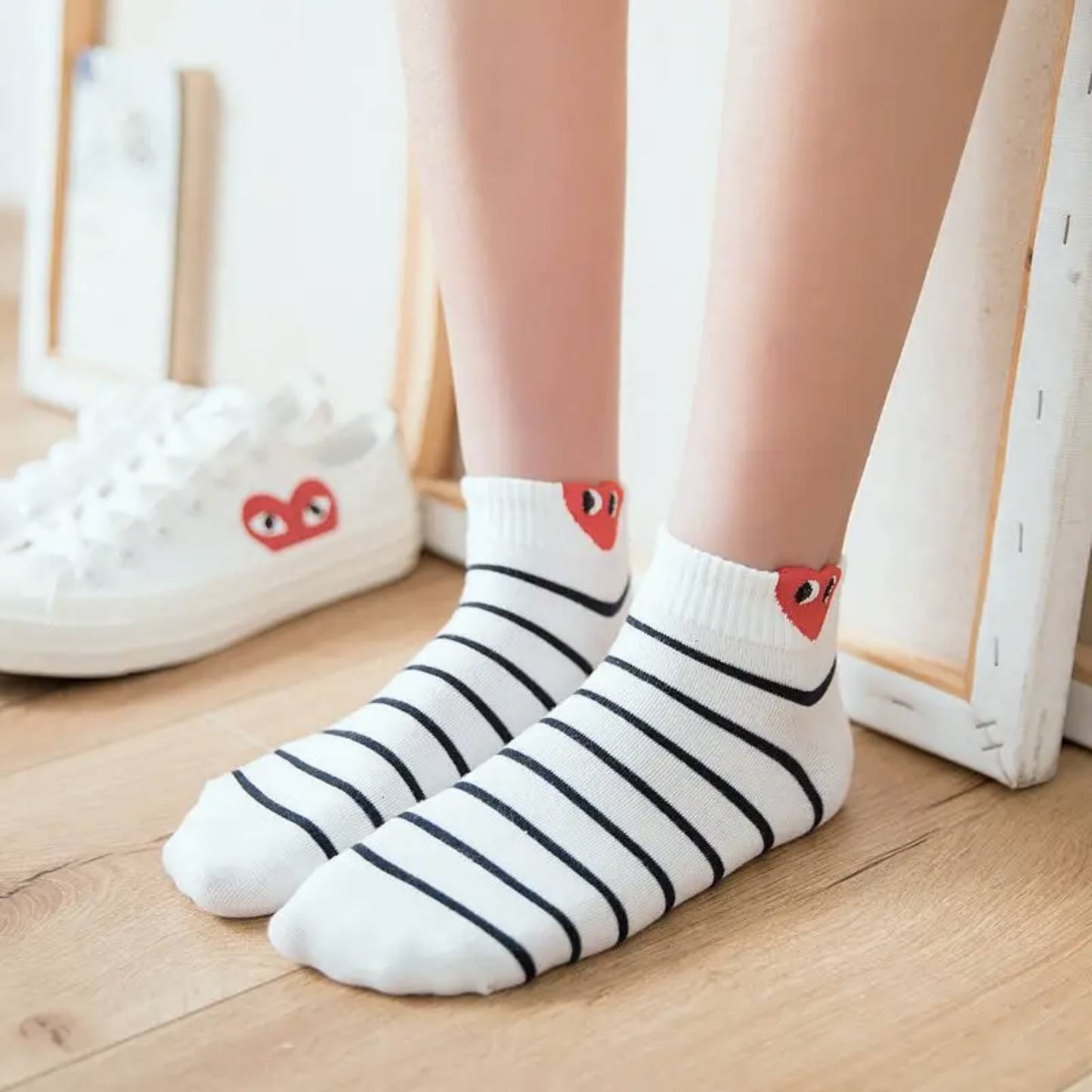 Heart Eyes Socks - Busy Ferns