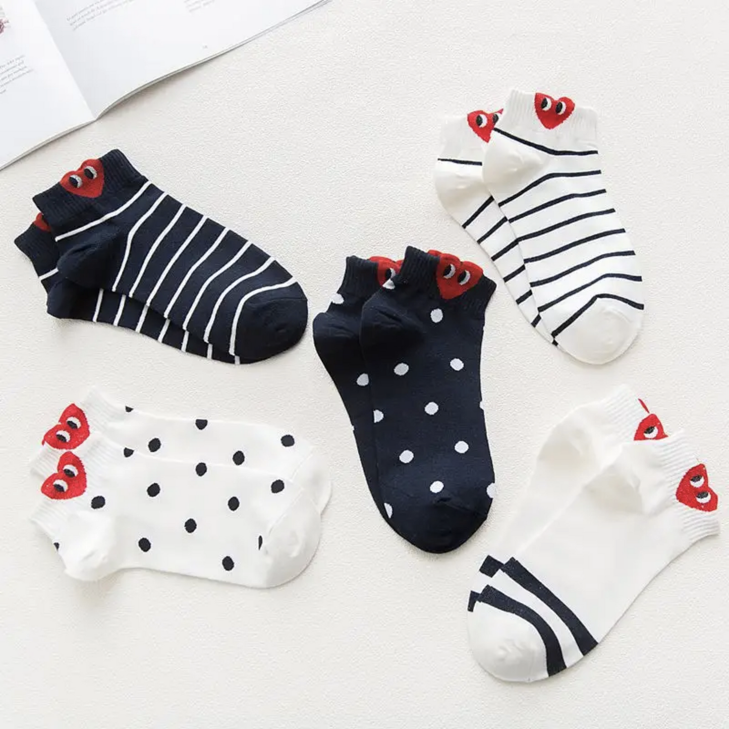 Heart Eyes Socks - Busy Ferns