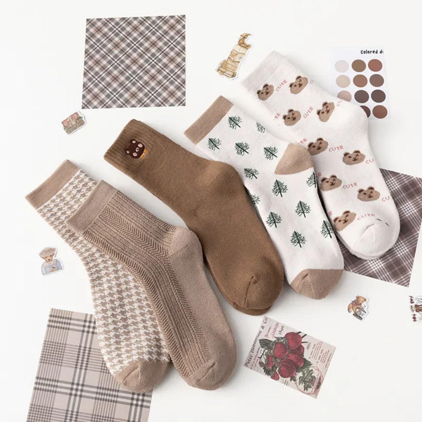 Cozy Home Socks - Busy Ferns