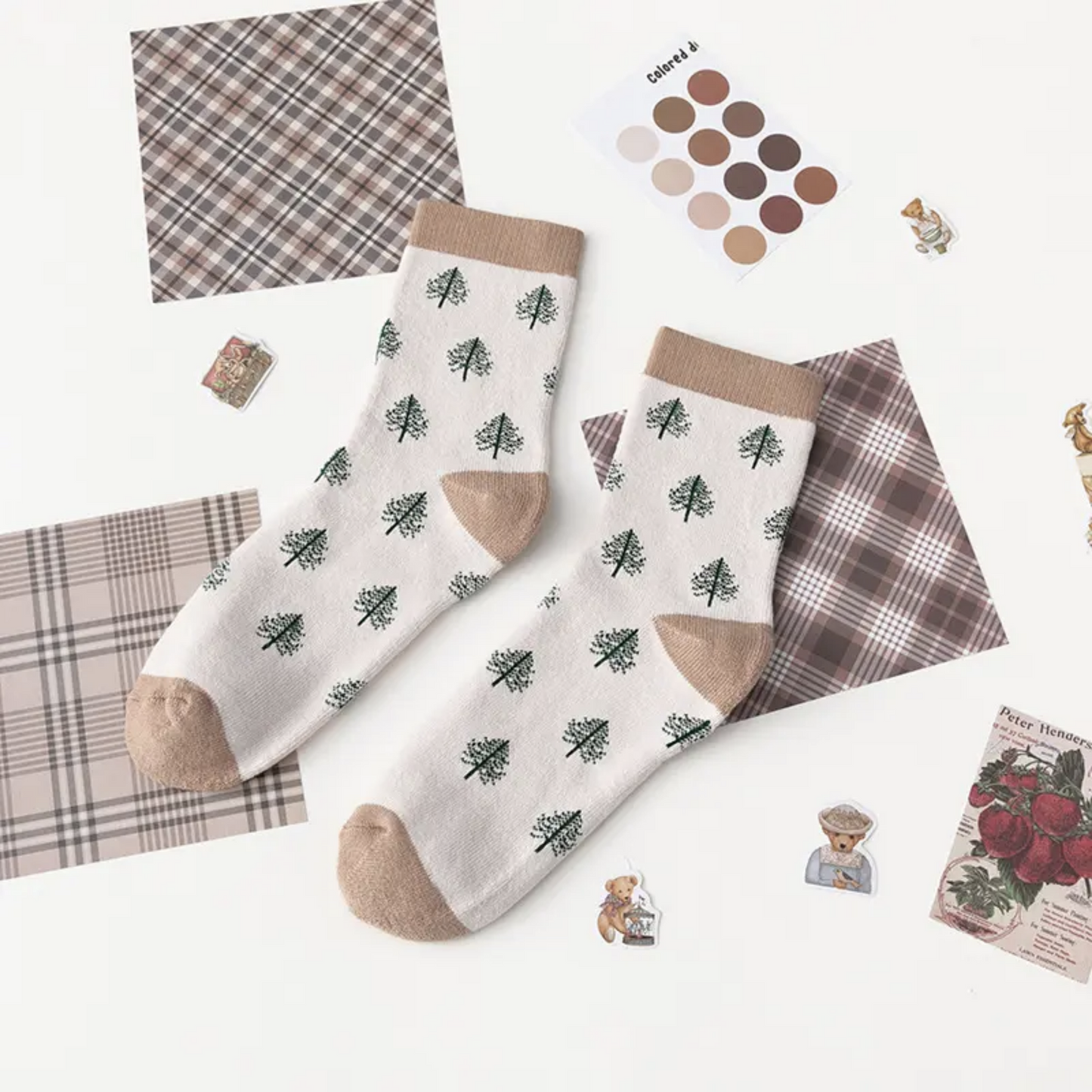 Cozy Home Socks - Busy Ferns