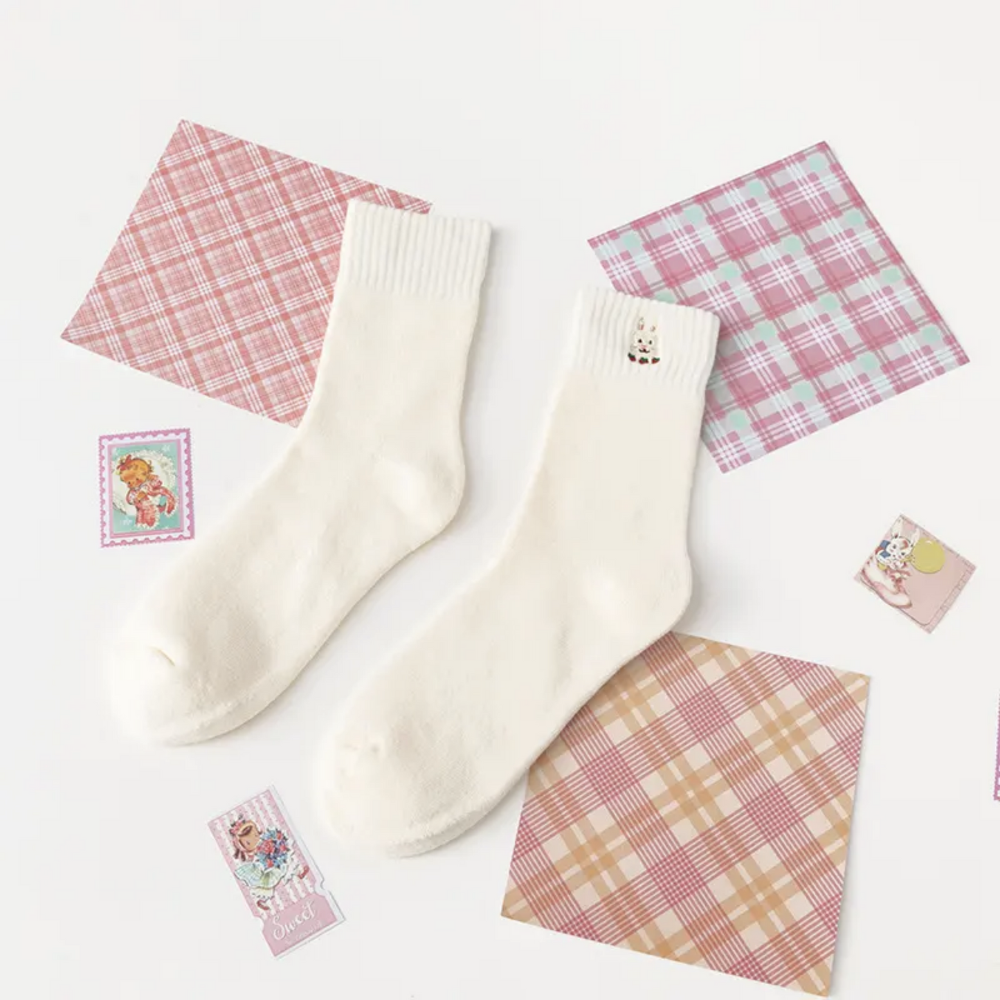 Pink Fantasy Socks - Busy Ferns