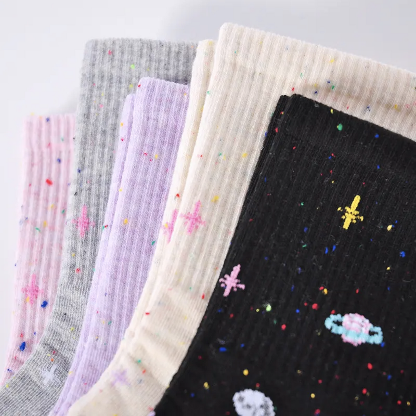 Space Socks - Busy Ferns