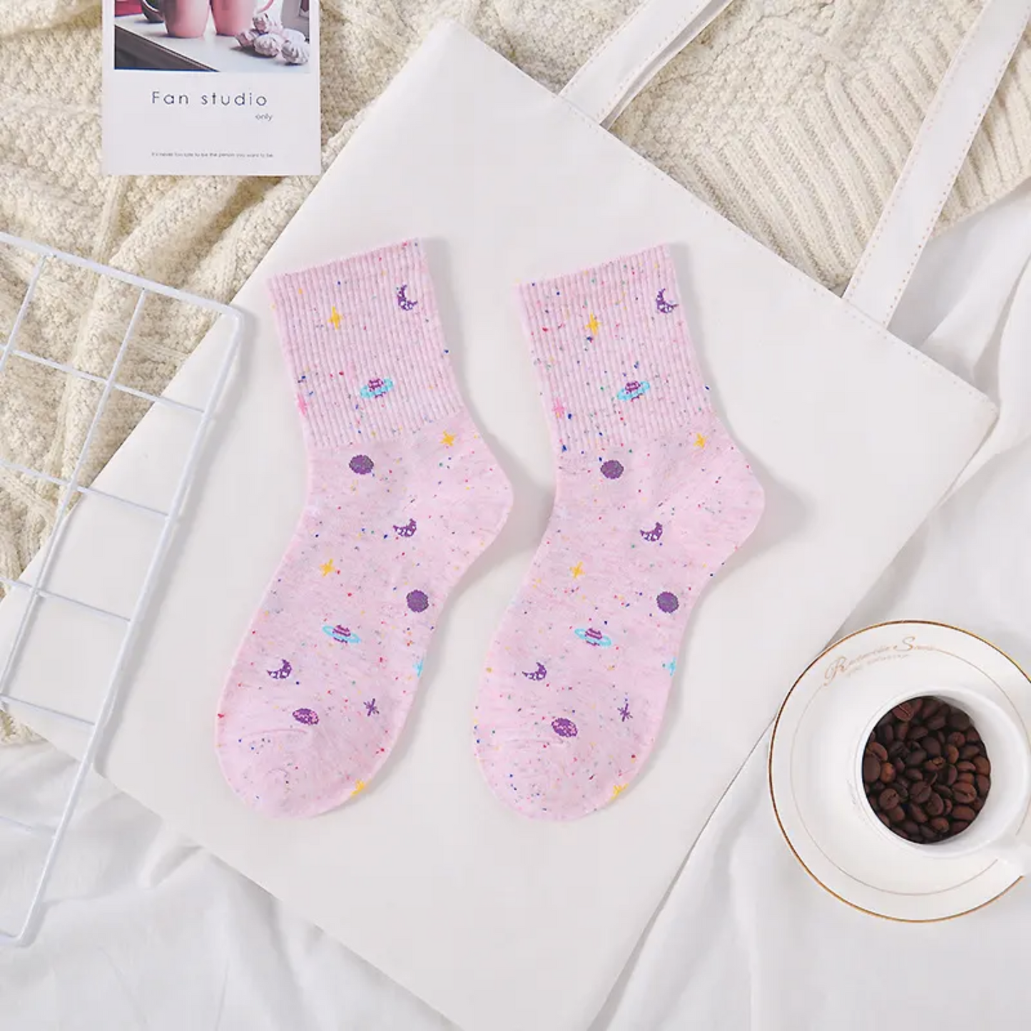 Space Socks - Busy Ferns