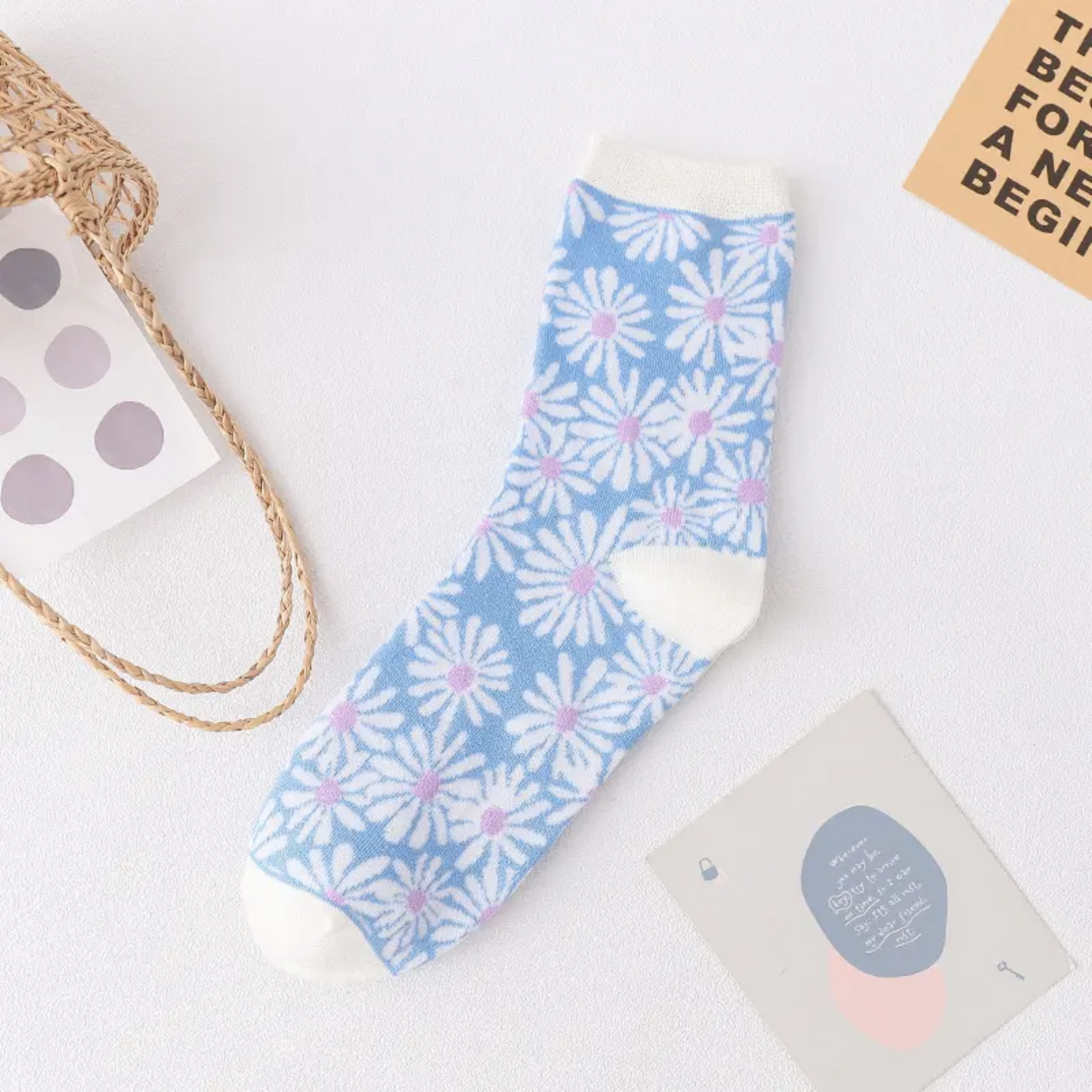All Over Flower Socks - Busy Ferns