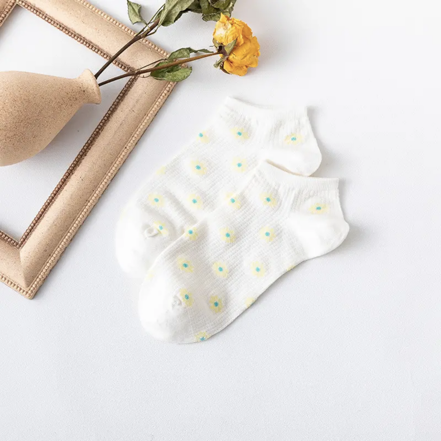 Flower Ankle Sock - Busy Ferns
