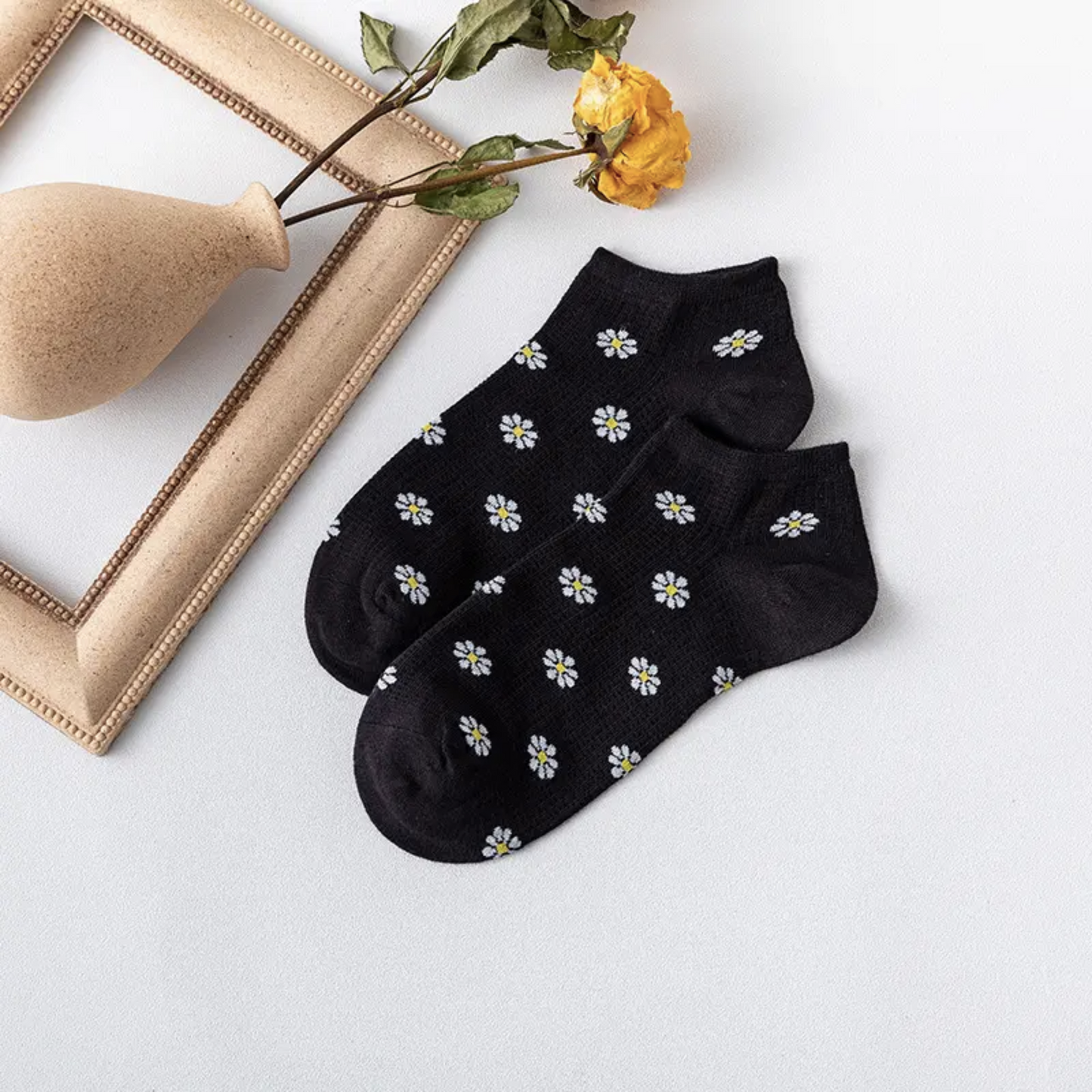 Flower Ankle Sock - Busy Ferns