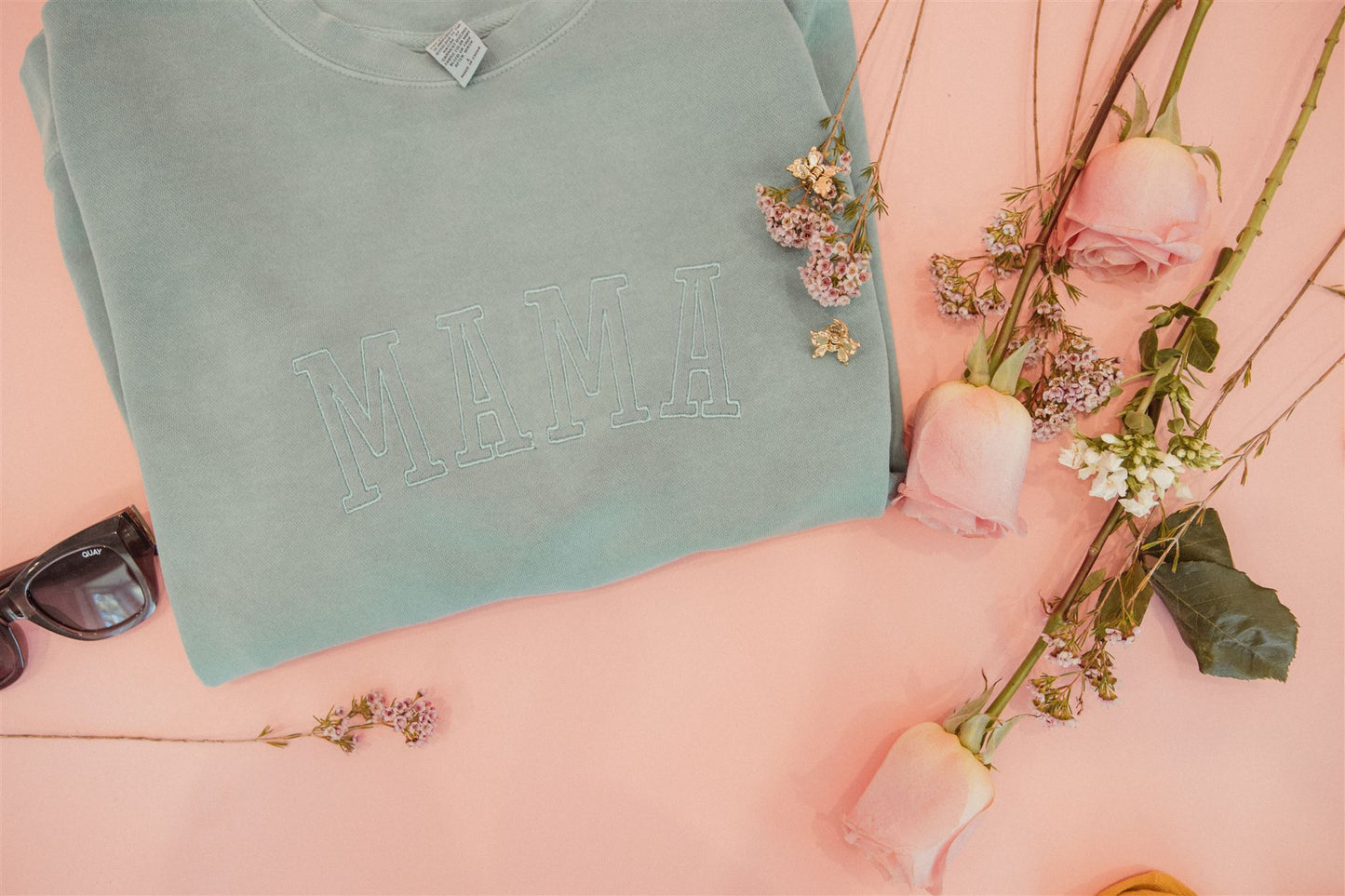 Mama Embroidered Sweater - Busy Ferns