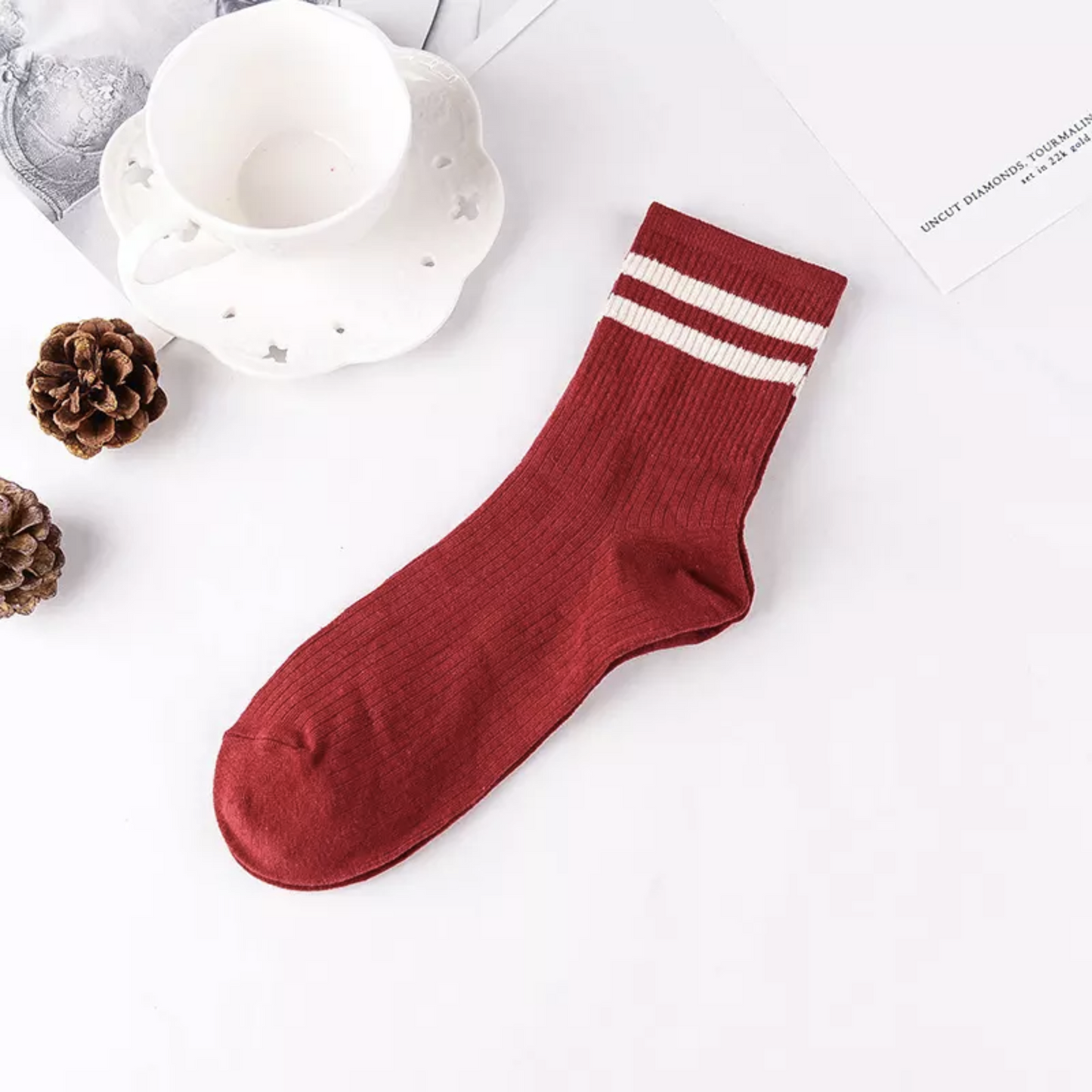 Classic Stripe Socks - Busy Ferns