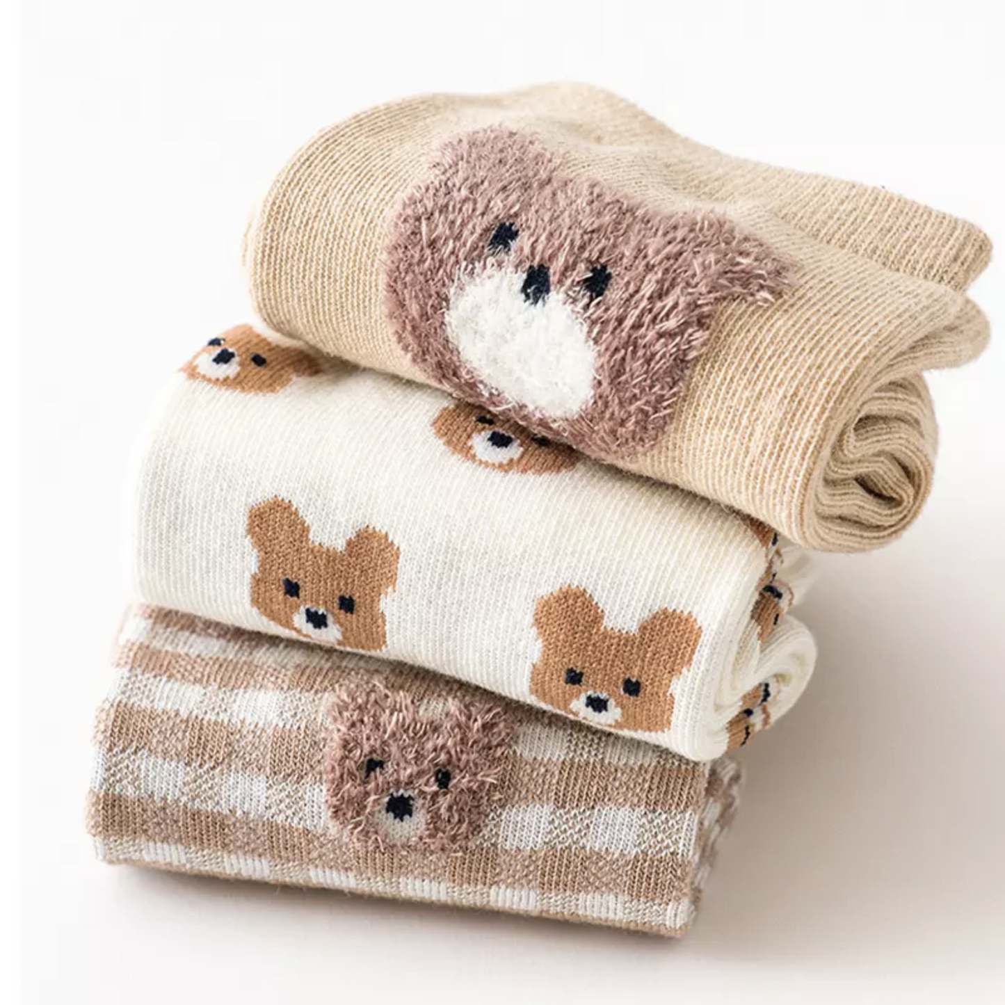 Teddy Bear Socks - Busy Ferns