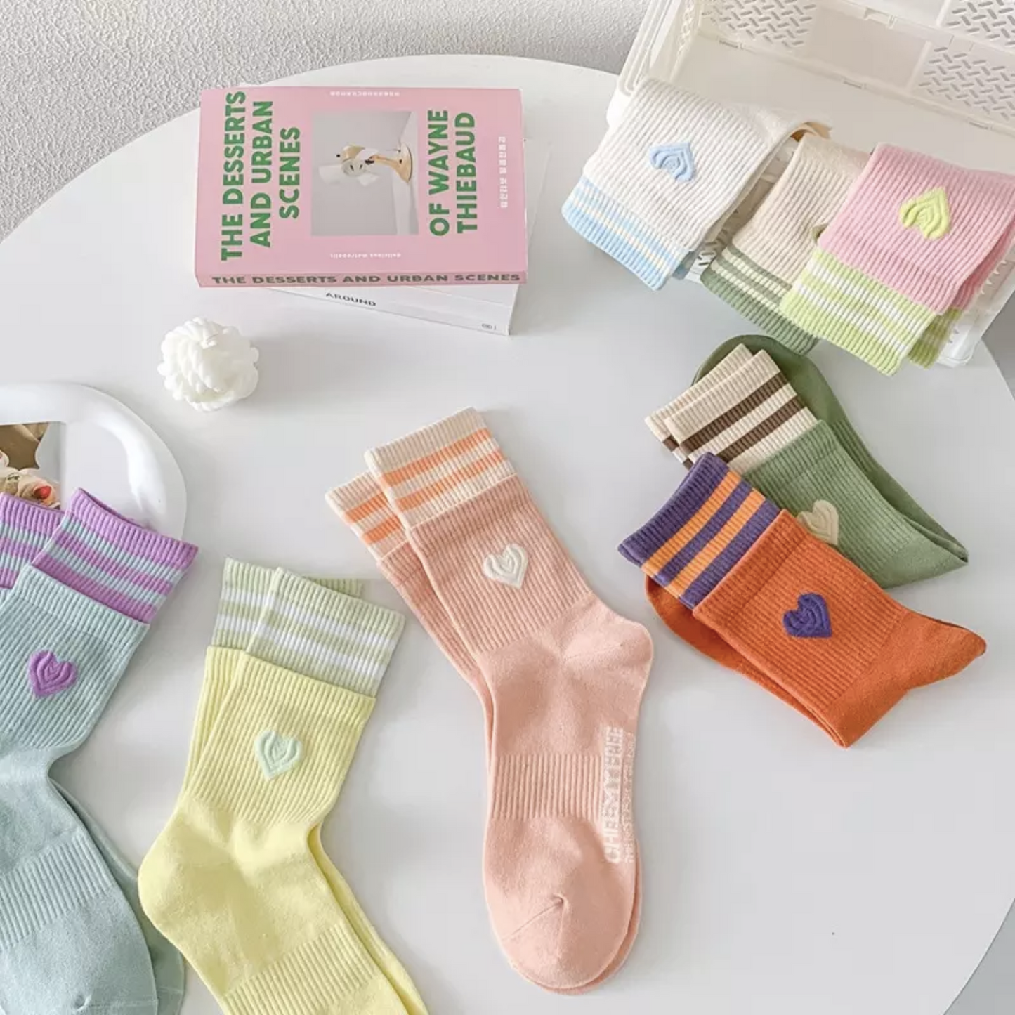 Sweet Heart Embroidered Socks - Busy Ferns