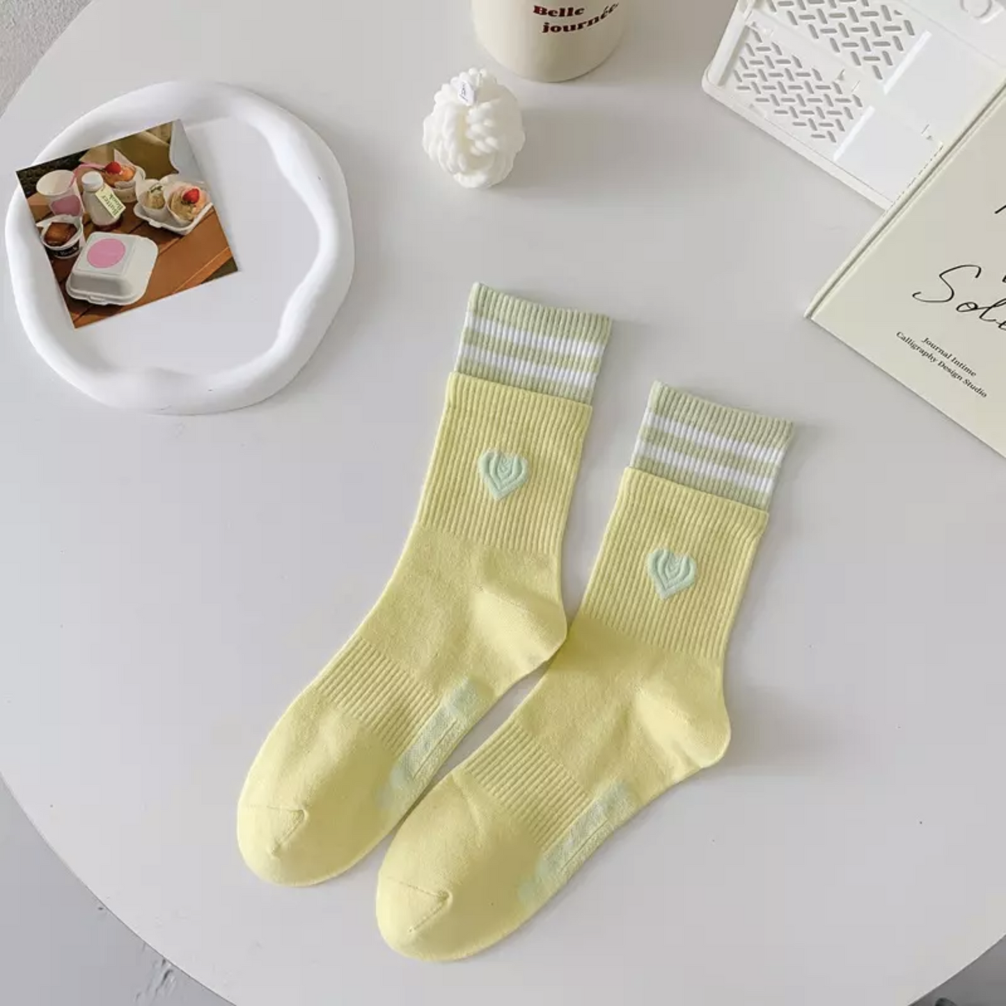 Sweet Heart Embroidered Socks - Busy Ferns