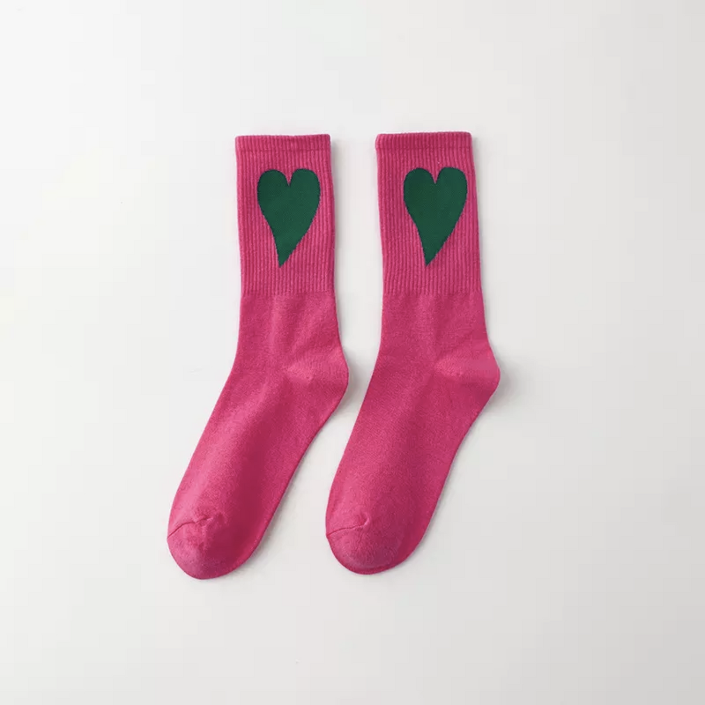 Colourful Heart Socks - Busy Ferns