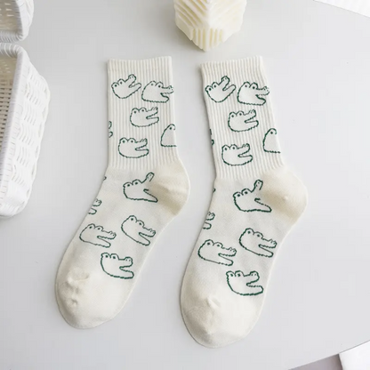 Crocodile Happy Socks - Busy Ferns