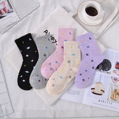 Space Socks - Busy Ferns
