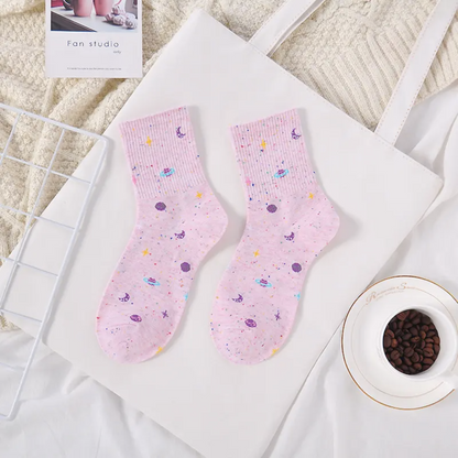 Space Socks - Busy Ferns