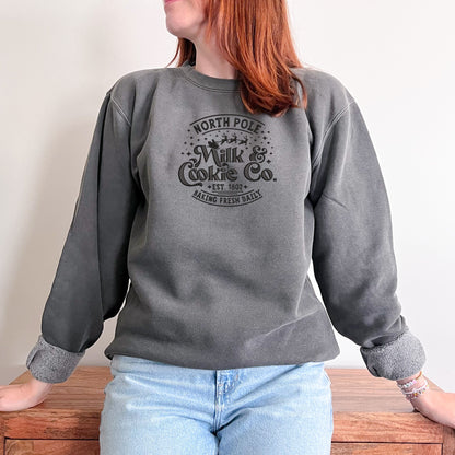 Milk & Cookies Embroidered Sweater - Busy Ferns