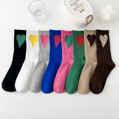 Colourful Heart Socks - Busy Ferns