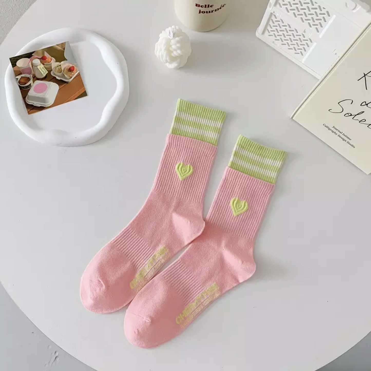 Sweet Heart Embroidered Socks - Busy Ferns