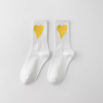 Colourful Heart Socks - Busy Ferns
