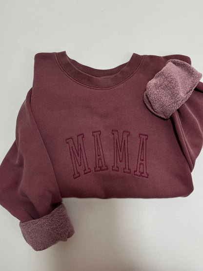 Mama Embroidered Sweater - Busy Ferns