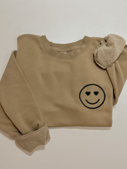 Heart Eyes Embroidered Sweater - Busy Ferns